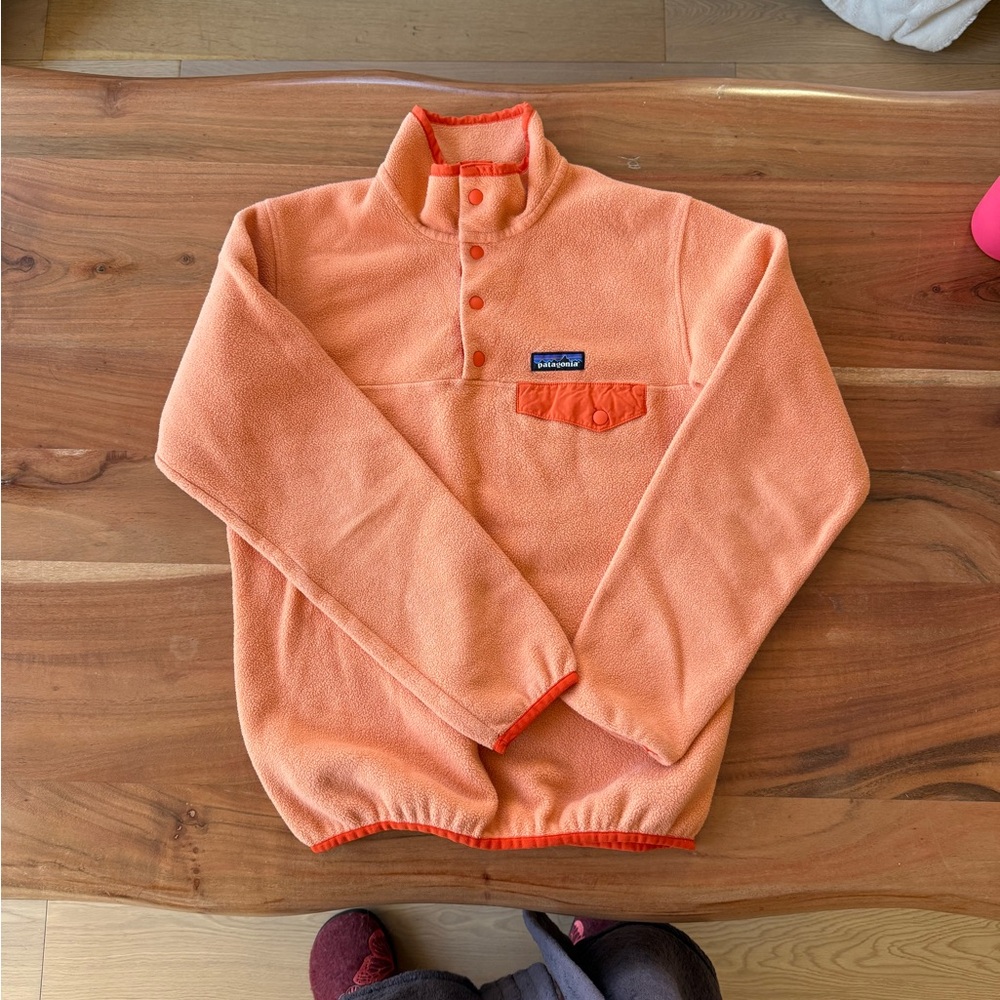 Patagonia Orange Quarter-Zip Fleece Sweater